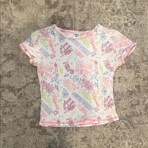 Princess Polly Tee - White with Colorful Print